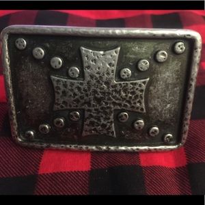 VINTAGE STEEL BELT BUCKLE 3.5”x2.25”